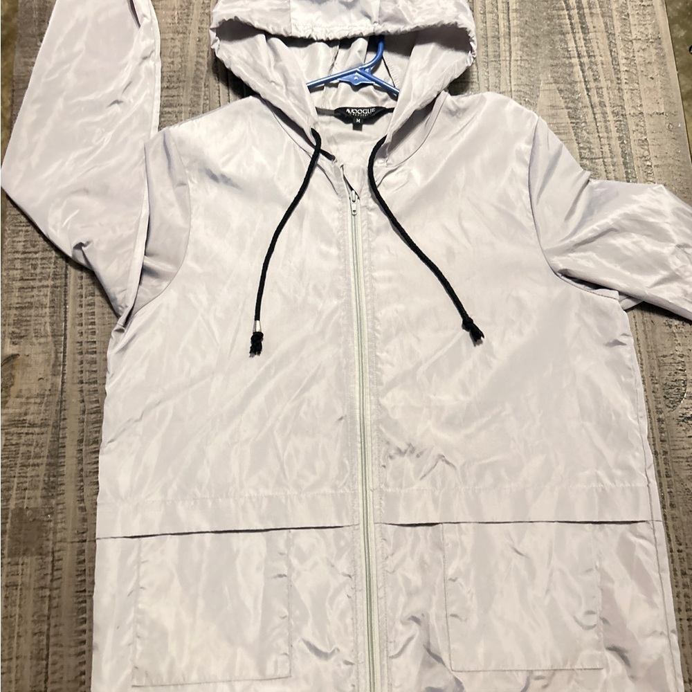 Avoogue Light Gray Hooded Raincoat
